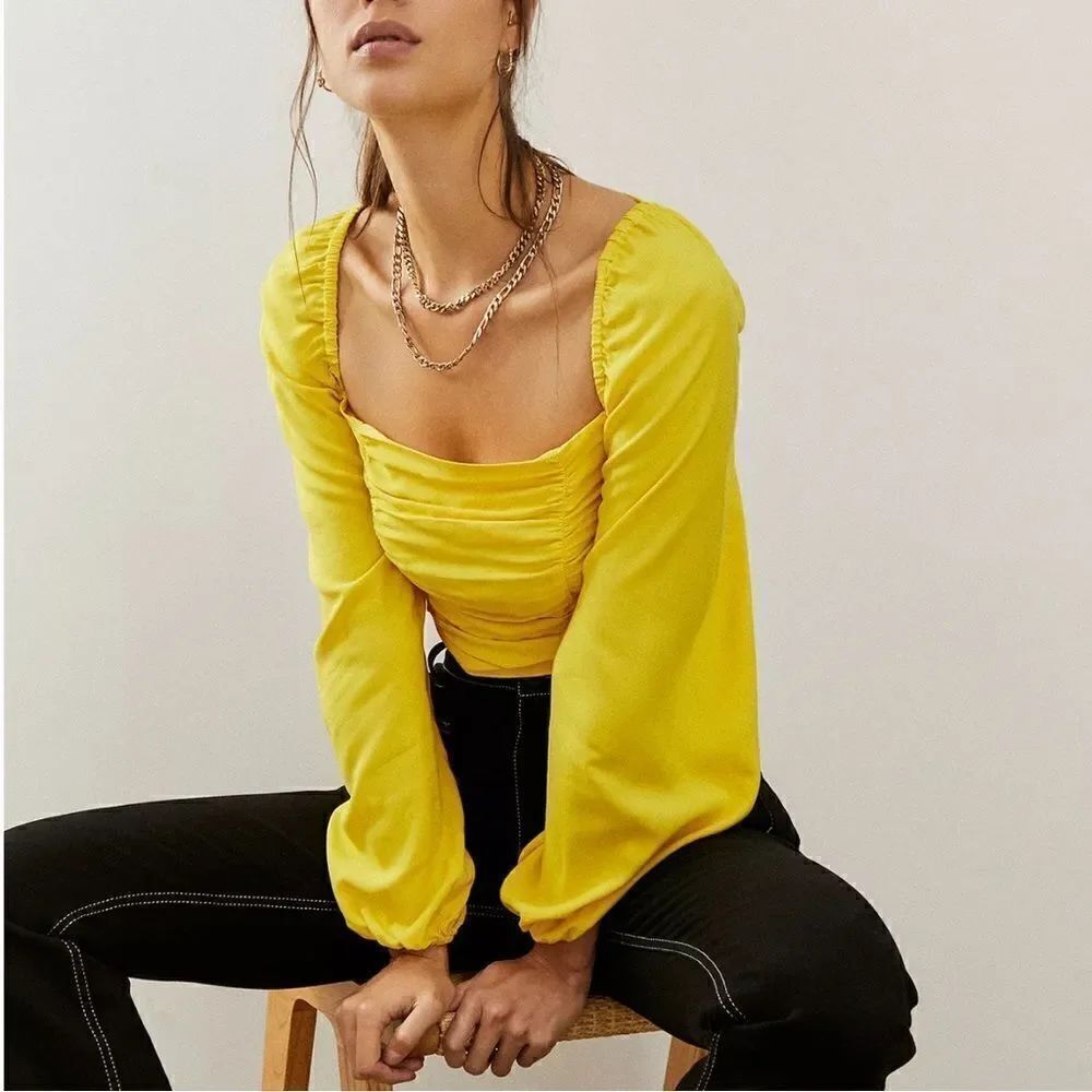 NEW Urban Outfitters Bambi Ruched Front Top Women’s Large